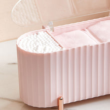 Load image into Gallery viewer, Compartments inside pink cotton pad storage box
