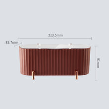 Load image into Gallery viewer, Dark red storage box with dimensions

