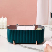 Load image into Gallery viewer, Green cotton pad storage box with rose gold legs
