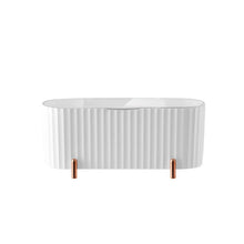 Load image into Gallery viewer, White cotton pad storage box with rose gold legs
