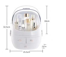 Load image into Gallery viewer, Large makeup organizer with dimensions
