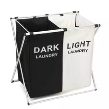 Load image into Gallery viewer, Messfree laundry basket with three compartments for sorting clothes
