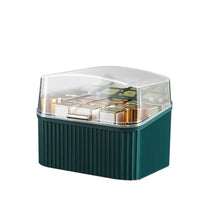 Load image into Gallery viewer, Green luxury lipstick organizer with clear lid
