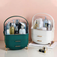 Laden Sie das Bild in den Galerie-Viewer, Green and white luxury makeup organizers side by side

