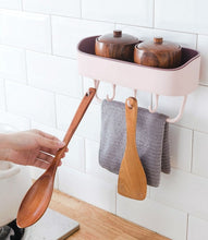 Laden Sie das Bild in den Galerie-Viewer, Adhesive shelf holding kitchen utensils
