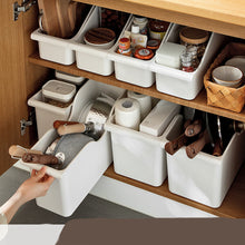 Load image into Gallery viewer, Rolling bins in a pantry cabinet
