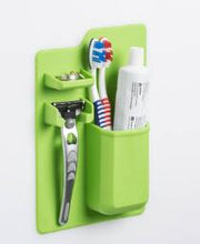 Load image into Gallery viewer, Green silicone toothbrush and razor holder
