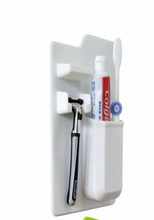 Load image into Gallery viewer, White silicone toothbrush and razor holder
