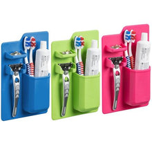 Load image into Gallery viewer, Blue, green and pink silicone toothbrush holders
