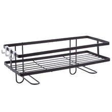 Load image into Gallery viewer, Metal bathroom organizer shelf with multiple storage levels
