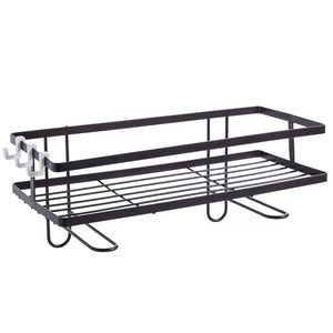 Metal bathroom organizer shelf with multiple storage levels