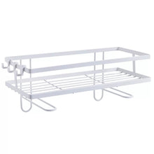 Load image into Gallery viewer, Metal bathroom organizer shelf with multiple storage levels
