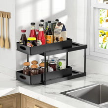 Laden Sie das Bild in den Galerie-Viewer, Black sliding organizer holding sauces on a counter
