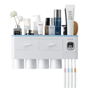 MessFree® Toothbrush Holder | Bathroom Organizer with Cup & Dispenser