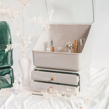 Load image into Gallery viewer, White makeup vanity box with lid open
